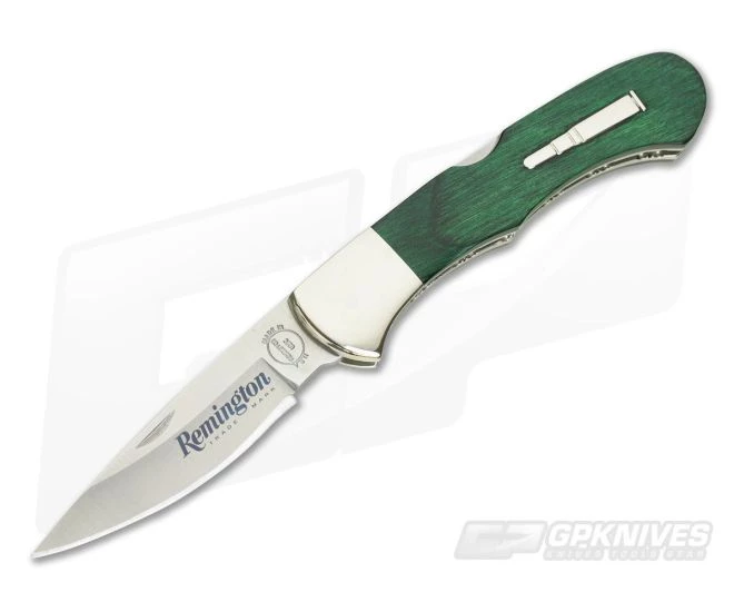 Remington 2019 Bullet Knife Green Wood Handle 420HC Blade R50032 1 Remington 2019 Bullet Knife Green Wood Handle 420HC Blade R50032
