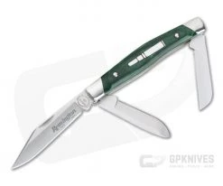 Remington 2020 Stockman Bullet Knife Green Wood Handle 420HC Blade R50036