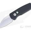 Protech Runt 5 Wharncliffe Hand Ground Mirror CPM-20CV Black Textured Aluminum Automatic R5108
