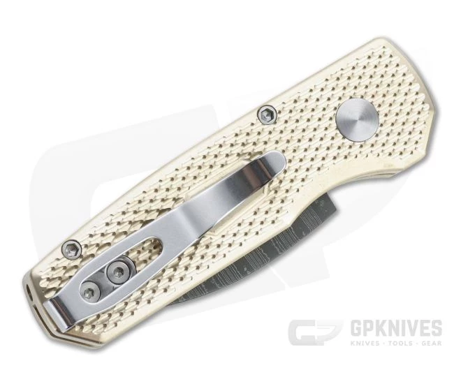 Protech Runt 5 Damascus Wharncliffe Blade 2022 LTD #27 Textured Bronze Aluminum Automatic R5111-D 2 Protech Runt 5 Damascus Wharncliffe Blade 2022 LTD #27 Textured Bronze Aluminum Automatic R5111-D - Image 2