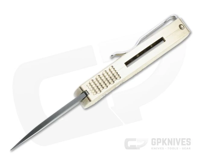 Protech Runt 5 Damascus Wharncliffe Blade 2022 LTD #27 Textured Bronze Aluminum Automatic R5111-D 3 Protech Runt 5 Damascus Wharncliffe Blade 2022 LTD #27 Textured Bronze Aluminum Automatic R5111-D - Image 3