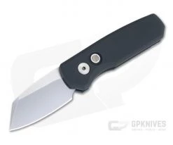 Protech Runt 5 Reverse Tanto Hand Ground Mirror CPM-20CV Black Smooth Aluminum Automatic R5204