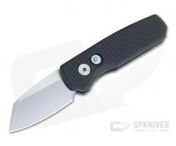 Protech Runt 5 Reverse Tanto Hand Ground Mirror CPM-20CV Black Textured Aluminum Automatic R5208