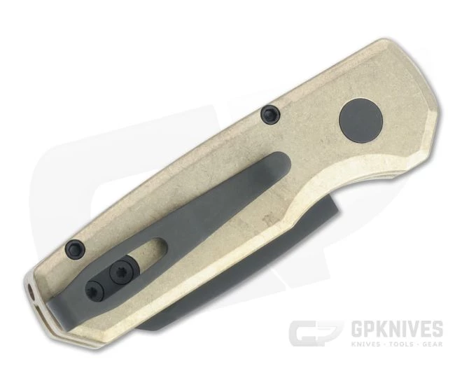 Protech Runt 5 Prototype Reverse Tanto Hand Ground Black DLC CPM-20CV Aluminum Bronze Automatic 2 Protech Runt 5 Prototype Reverse Tanto Hand Ground Black DLC CPM-20CV Aluminum Bronze Automatic - Image 2