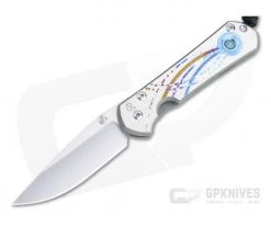Chris Reeve Small Sebenza 31 S45VN Unique Graphic Triple Mosaic Opal Titanium Folding Knife 004