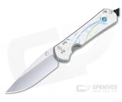 Chris Reeve Small Sebenza 31 S45VN Unique Graphic Triple Mosaic Opal Titanium Folding Knife 005
