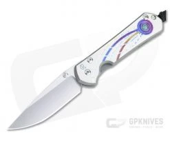 Chris Reeve Small Sebenza 31 S45VN Unique Graphic Triple Mosaic Opal Titanium Folding Knife 006