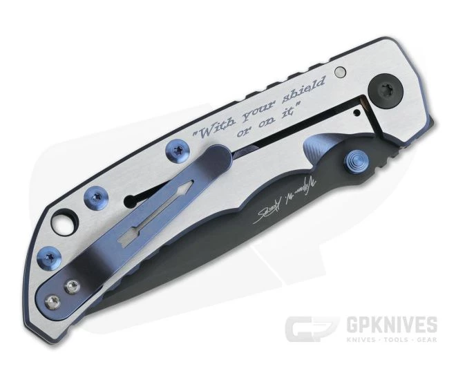 Spartan Harsey Folder Special Edition Blue Spartan Shield Black PVD S35VN 2 Spartan Harsey Folder Special Edition Blue Spartan Shield Black PVD S35VN - Image 2