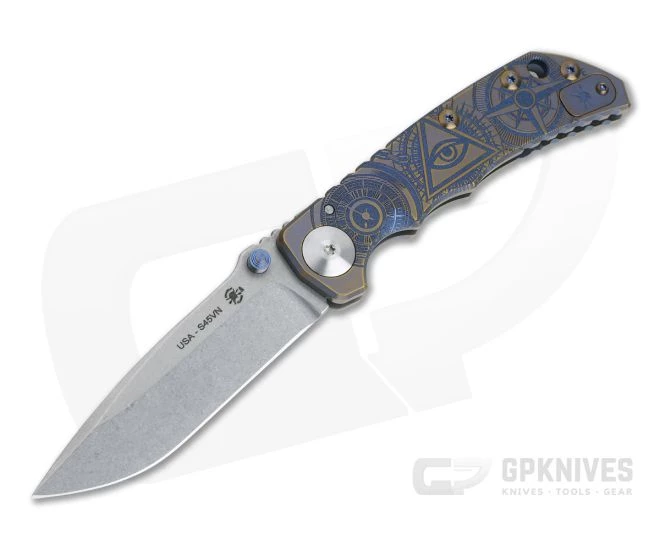 Spartan Harsey Folder Special Edition Blue Oculus Stonewashed S45VN 1 Spartan Harsey Folder Special Edition Blue Oculus Stonewashed S45VN