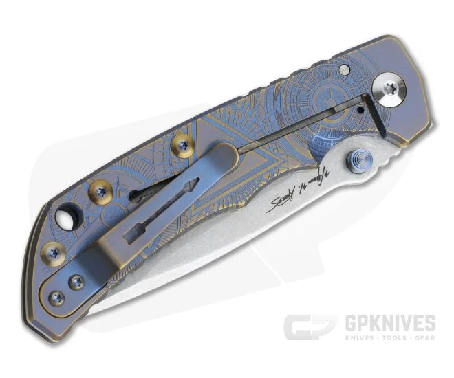 Spartan Harsey Folder Special Edition Blue Oculus Stonewashed S45VN 2 Spartan Harsey Folder Special Edition Blue Oculus Stonewashed S45VN - Image 2