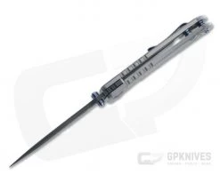 Spartan Harsey Folder Sound Wave Titanium Blue Accents Special Edition w/ Nichols Damascus 042 -Limited Edition Knives Sales 2022 sf5 042 3