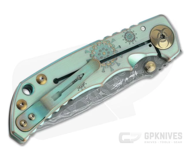 Spartan Harsey Folder Special Edition Plague Doctor Nichols Damascus Folder 059 2 Spartan Harsey Folder Special Edition Plague Doctor Nichols Damascus Folder 059 - Image 2