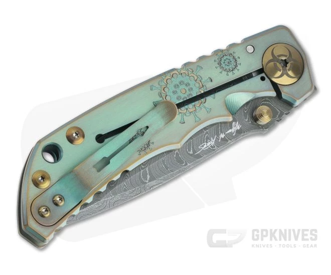 Spartan Harsey Folder Special Edition Plague Doctor Nichols Damascus Folder 060 2 Spartan Harsey Folder Special Edition Plague Doctor Nichols Damascus Folder 060 - Image 2