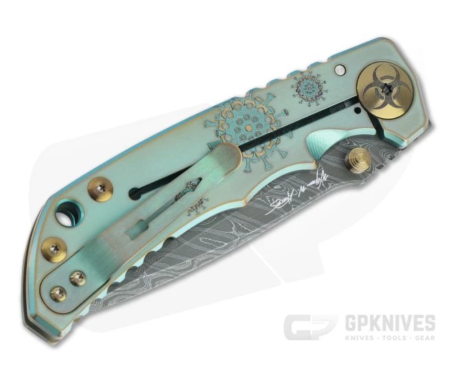 Spartan Harsey Folder Special Edition Plague Doctor Nichols Damascus Folder 061 2 Spartan Harsey Folder Special Edition Plague Doctor Nichols Damascus Folder 061 - Image 2