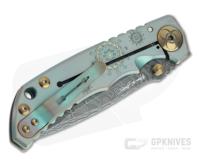 Spartan Harsey Folder Special Edition Plague Doctor Nichols Damascus Folder 062 2 Spartan Harsey Folder Special Edition Plague Doctor Nichols Damascus Folder 062 - Image 2