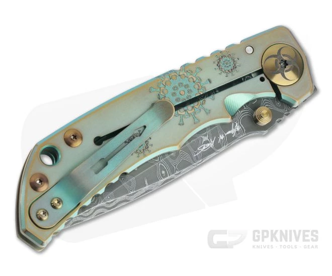 Spartan Harsey Folder Special Edition Plague Doctor Nichols Damascus Folder 063 2 Spartan Harsey Folder Special Edition Plague Doctor Nichols Damascus Folder 063 - Image 2