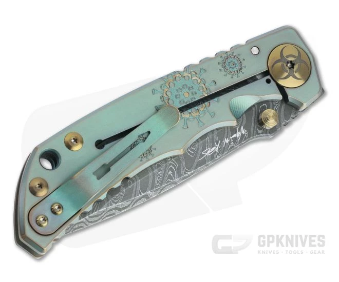 Spartan Harsey Folder Special Edition Plague Doctor Nichols Damascus Folder 065 2 Spartan Harsey Folder Special Edition Plague Doctor Nichols Damascus Folder 065 - Image 2