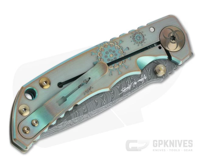 Spartan Harsey Folder Special Edition Plague Doctor Nichols Damascus Folder 066 2 Spartan Harsey Folder Special Edition Plague Doctor Nichols Damascus Folder 066 - Image 2