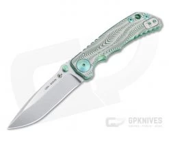 Spartan Harsey Folder Special Edition Green Sound Wave Stonewashed S45VN Folder 073