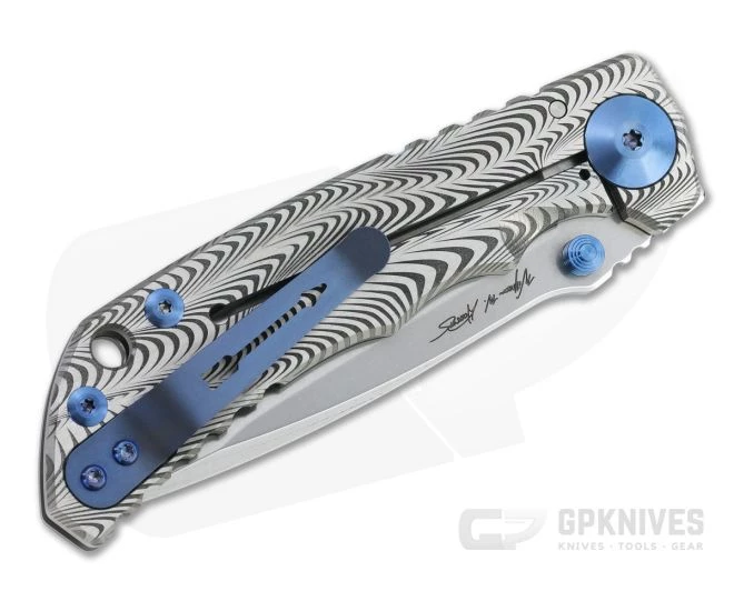 Spartan Harsey Folder Special Edition Sound Wave Stonewashed S45VN Blue Hardware Folder 074 2 Spartan Harsey Folder Special Edition Sound Wave Stonewashed S45VN Blue Hardware Folder 074 - Image 2