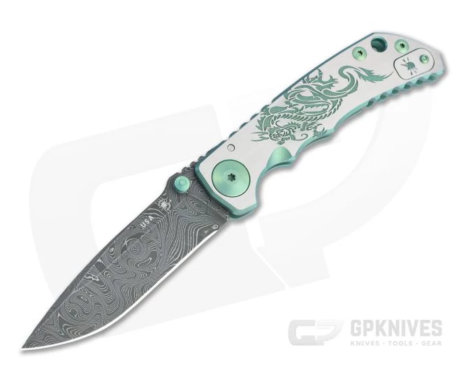 Spartan Harsey Folder Special Edition Green Dragon Nichols Damascus Folder 078 1 Spartan Harsey Folder Special Edition Green Dragon Nichols Damascus Folder 078