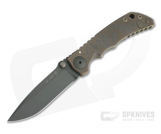 Spartan Harsey Folder Special Edition Runes and Staves Black PVD S45VN Dark Bronze Titanium Folder 1 Spartan Harsey Folder Special Edition Runes and Staves Black PVD S45VN Dark Bronze Titanium Folder