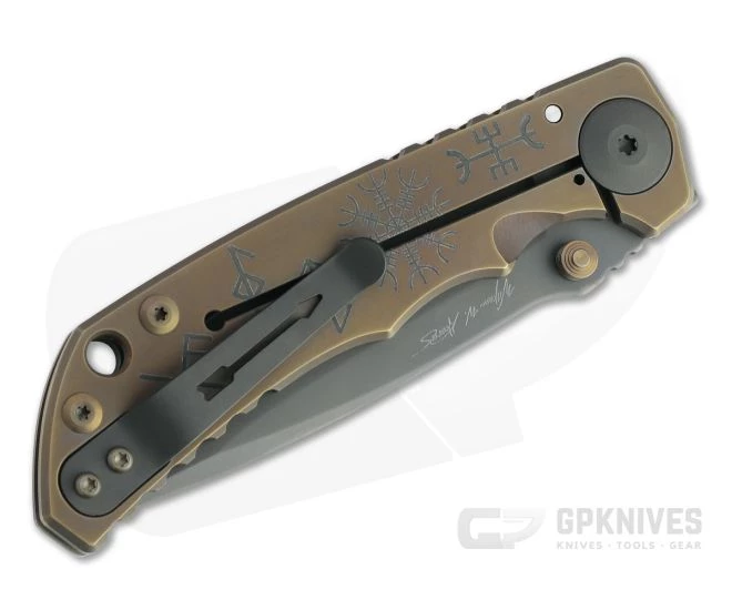 Spartan Harsey Folder Special Edition Runes and Staves Black PVD S45VN Dark Bronze Titanium Folder 2 Spartan Harsey Folder Special Edition Runes and Staves Black PVD S45VN Dark Bronze Titanium Folder - Image 2