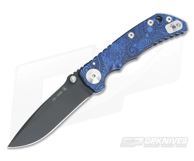 Spartan Harsey Folder Special Edition Blue Paisley Black PVD S35VN 1 Spartan Harsey Folder Special Edition Blue Paisley Black PVD S35VN
