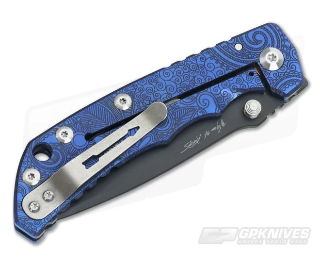 Spartan Harsey Folder Special Edition Blue Paisley Black PVD S35VN 2 Spartan Harsey Folder Special Edition Blue Paisley Black PVD S35VN - Image 2