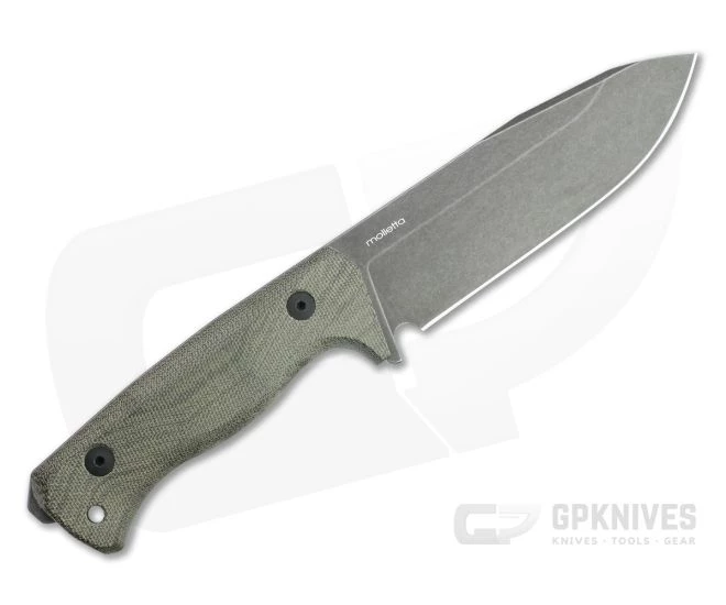 LionSteel T6 Old Black PVD K490 Green Canvas Micarta Fixed Blade Knife 3 LionSteel T6 Old Black PVD K490 Green Canvas Micarta Fixed Blade Knife - Image 3