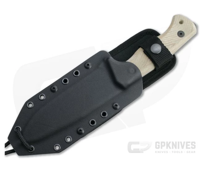 LionSteel T6 Old Black PVD K490 Natural Canvas Micarta Fixed Blade Knife 2 LionSteel T6 Old Black PVD K490 Natural Canvas Micarta Fixed Blade Knife - Image 2