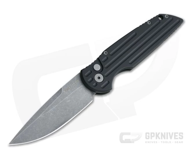 Protech Tactical Response 3 Grooved GPK Exclusive Acid Wash 154CM Black Automatic TR-3-AW 1 Protech Tactical Response 3 Grooved GPK Exclusive Acid Wash 154CM Black Automatic TR-3-AW