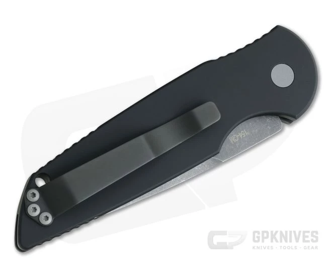 Protech Tactical Response 3 Grooved GPK Exclusive Acid Wash 154CM Black Automatic TR-3-AW 2 Protech Tactical Response 3 Grooved GPK Exclusive Acid Wash 154CM Black Automatic TR-3-AW - Image 2