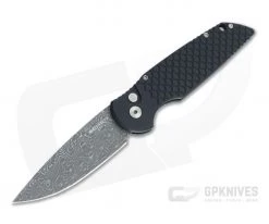 Protech Tactical Response 3 Vines & Roses Damascus Black Fish Scale Automatic TR-3-X1-01