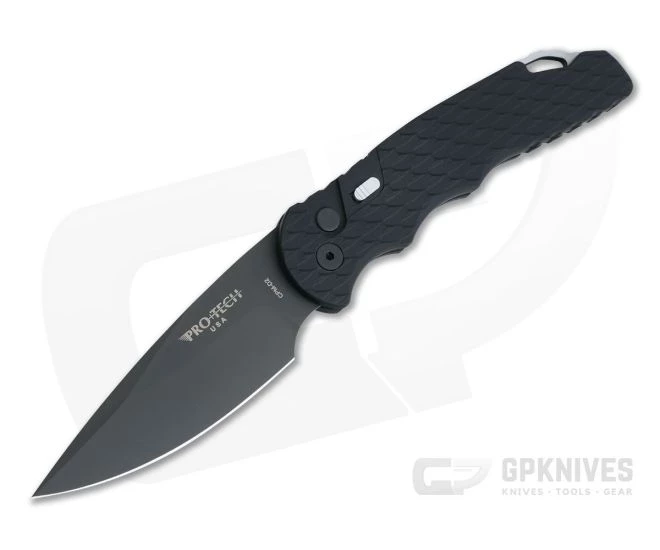 Protech Tactical Response 4 Limited Black DLC CPM-D2 Feather Texture Black Aluminum Automatic TR-4.F3 1 Protech Tactical Response 4 Limited Black DLC CPM-D2 Feather Texture Black Aluminum Automatic TR-4.F3
