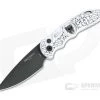 Protech Knives TR-5 Silver Barbed Wire and Brick Skull LTD Edition Black DLC S35VN Automatic TR-5.62