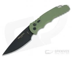 Protech Tactical Response 4 Limited Black DLC CPM-D2 Green Aluminum Automatic TR-4.3