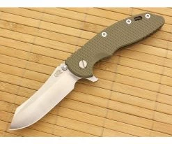 Hinderer Knives XM-18 3.5" Limited Skinner Green Flipper 2-Tone Blade